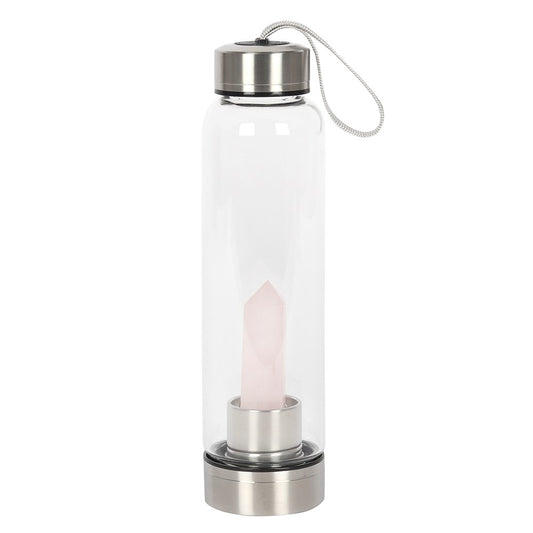 ROSE QUARTZ PURIFYING GLASS WATER BOTTLE