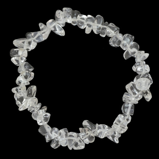 CLEAR QUARTZ CRYSTAL CHIP BRACELET
