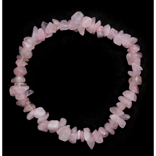 ROSE QUARTZ CRYSTAL CHIP BRACELET