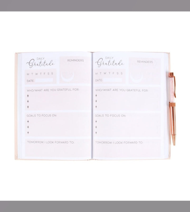 Gratitude Journal with Rose Quartz Pen
